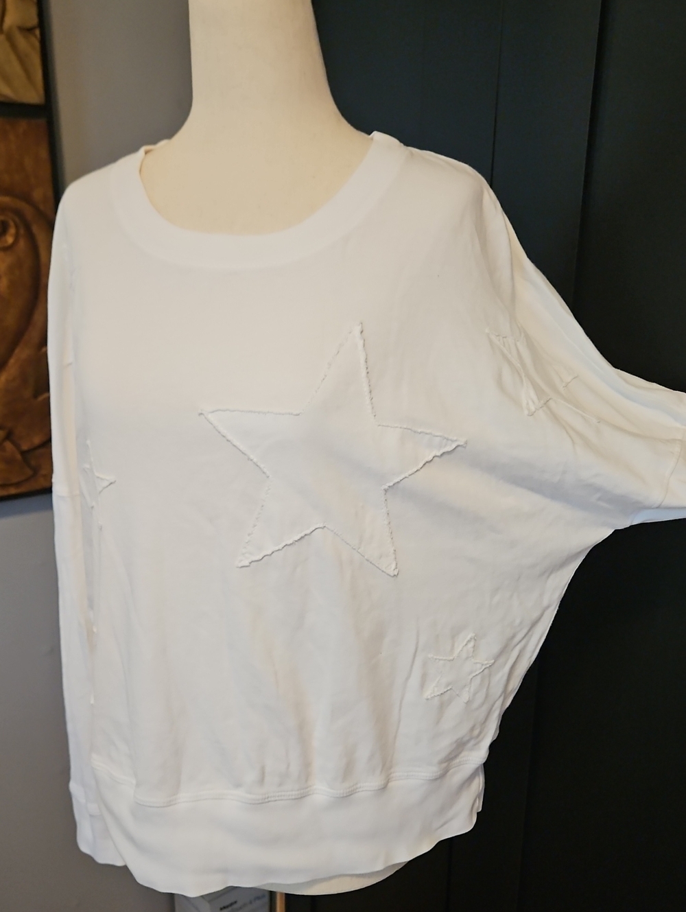 SUNDRY NWOT  White STAR SWEAtshirt Size 2